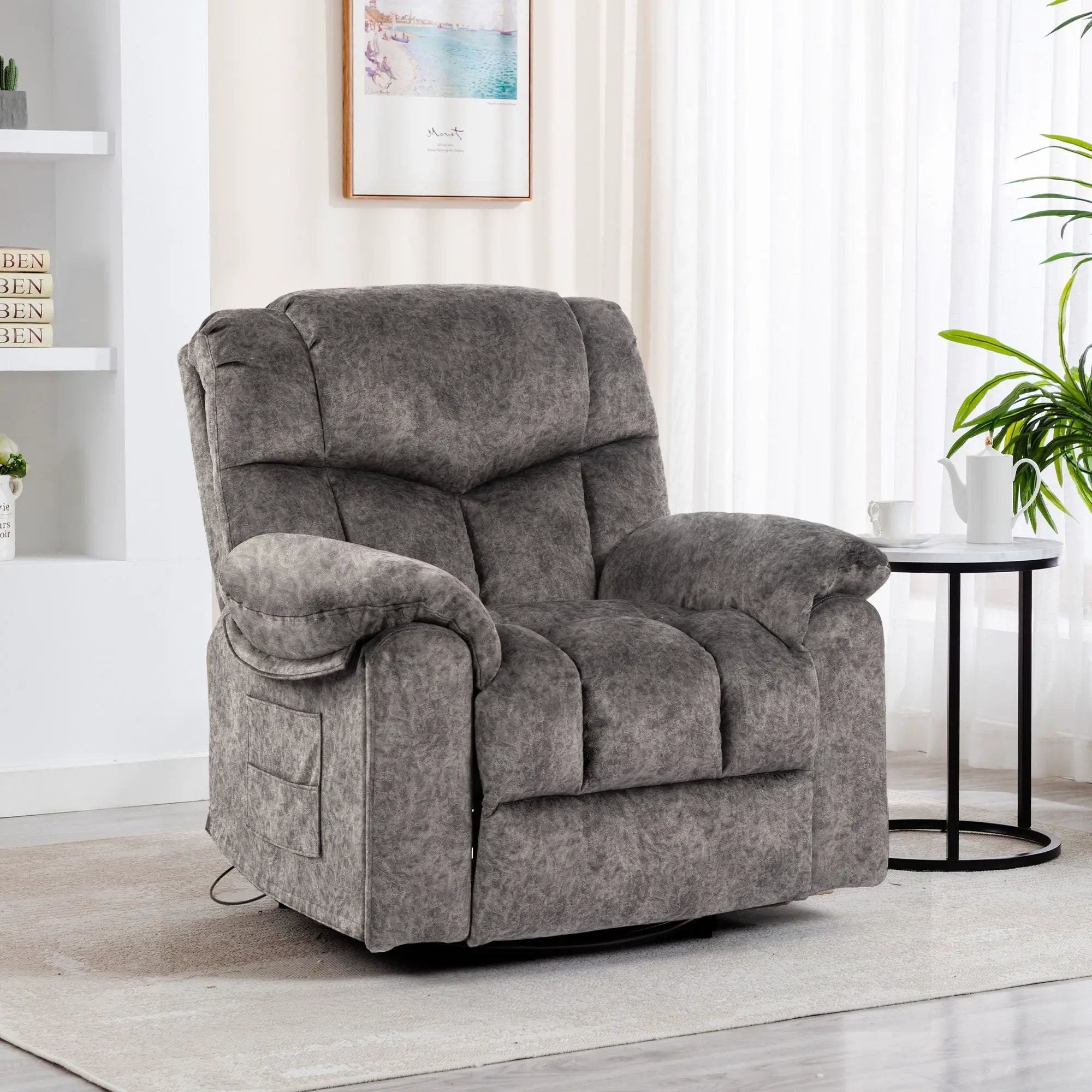 Swivel And Rocking Recliner Chair With Massage And Heating by HouseOfZazla