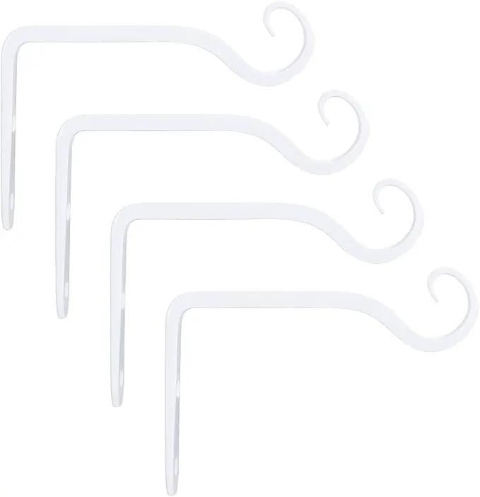 Mkono Hanging Plant Bracket 6 inch Metal Wall Plant Hook Decorative Plant Hanger for Bird Feeders, Planters, Lanterns, Wind Chimes, Home Decor Indoor Outdoor 4 Pack, White by GreenHaven Gardens