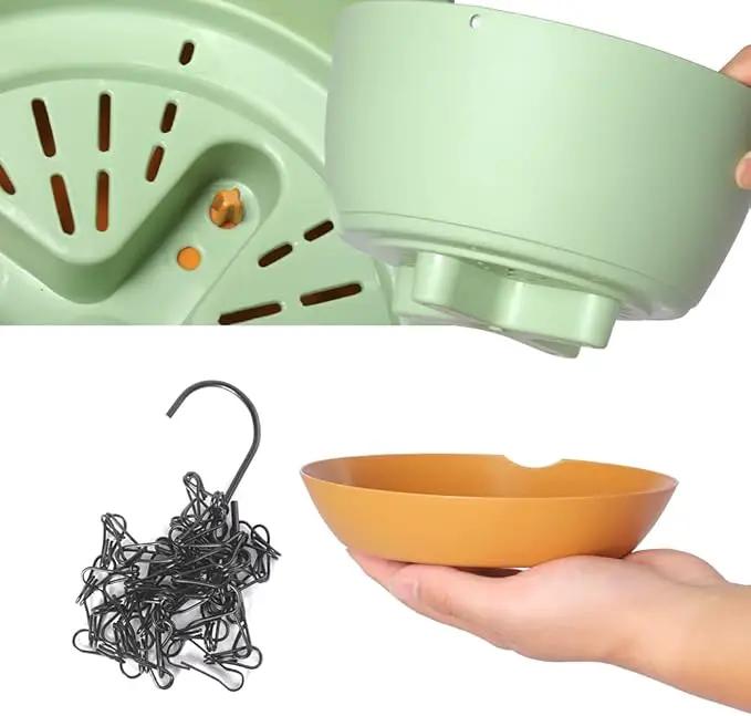 2 Pack Plastic Hanging Planters Set ,8.3 Inch Hanging Flower Plant Pot with Drainage Hole for Indoor Outdoor Plants, Round Hanging Basket with Removable Tray for Home Garden Porch Balcony Patio Decor by GreenHaven Gardens