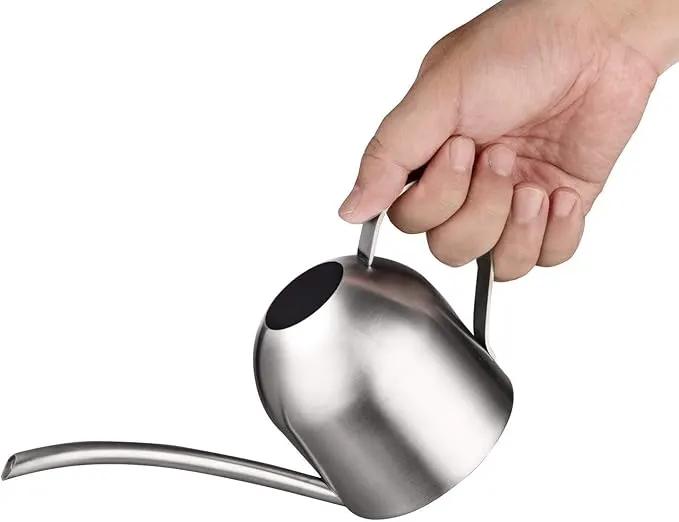 IMEEA Small Watering Can for Indoor Plants Stainless Steel Bonsai Watering can Mini Metal (15oz/450ml) by GreenHaven Gardens