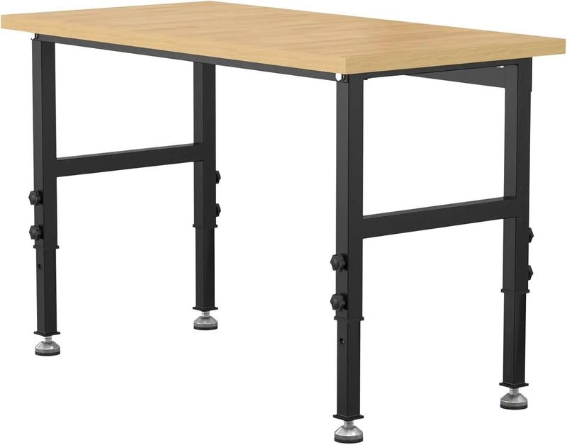 48" Adjustable Workbench,Heavy-Duty Work Table,3000 LBS Load Capacity Particleboard Hardwood Workstation with Fixed feet,for Workshop, Garage by GreenHaven Gardens