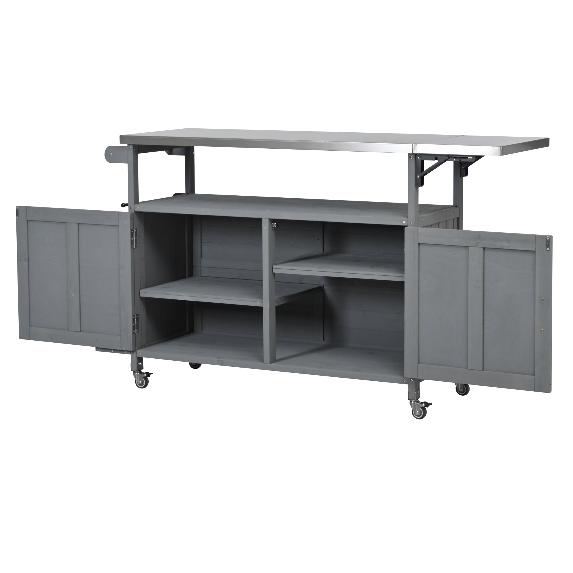 Foldable Outdoor Kitchen Island Patio Mobile Kitchen Cart by HouseOfZazla