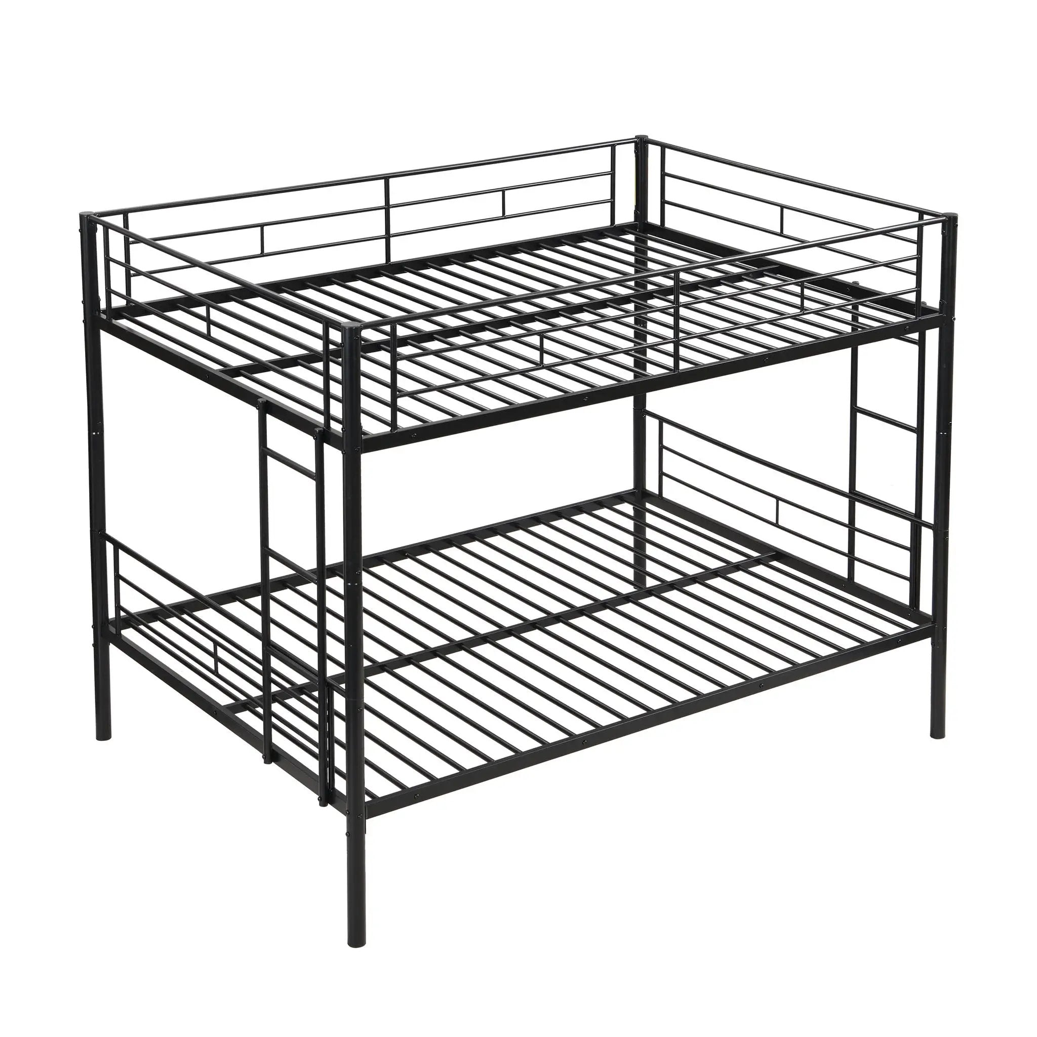 Modern Metal Bunk Bed, Full Over Full, No Box Spring Needed - Black by HouseOfZazla