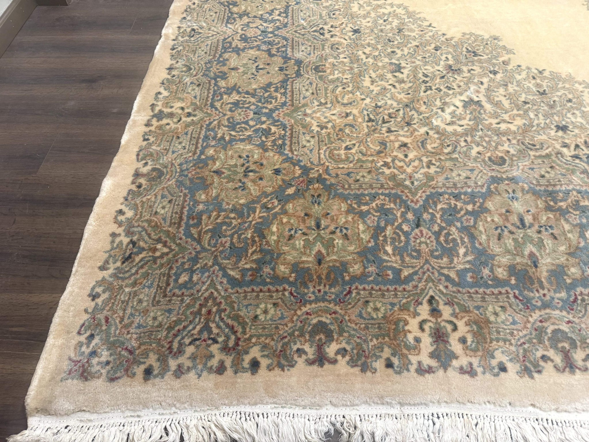 Palace Size Persian Kerman Rug 12x18, Floral Semi Open Field, Signed, Fine 240 KPSI by Jewel Rugs
