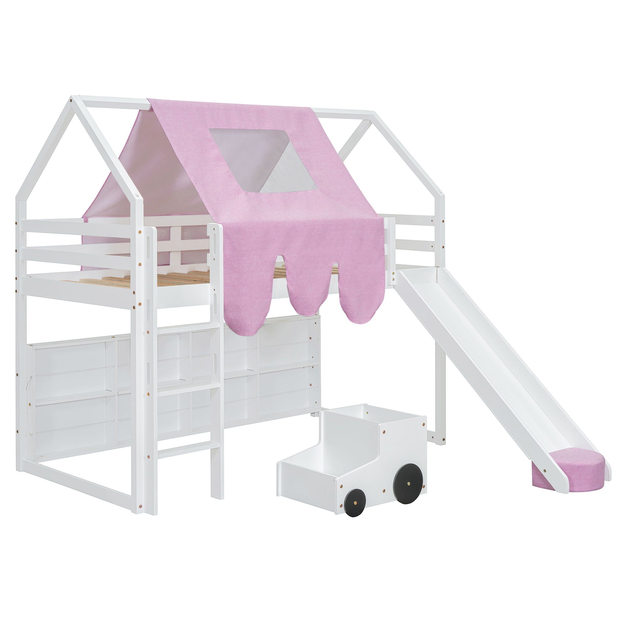 Loft Bed With House Shaped Frame And Tent by HouseOfZazla