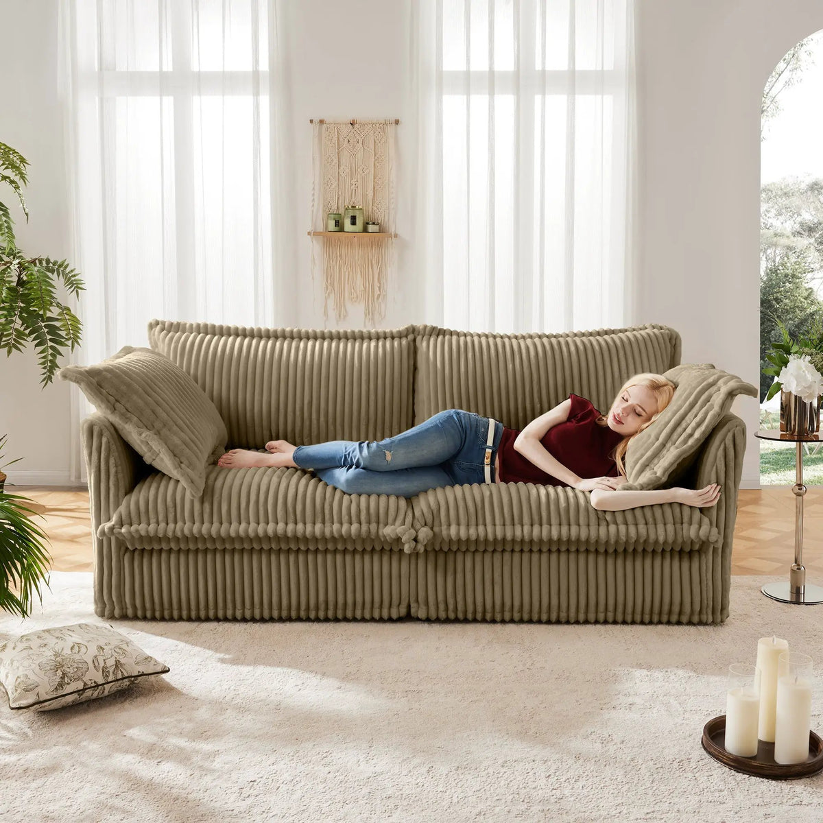 Modern Slipcovered 2-Seat Sofa Couches for Living Room by HouseOfZazla