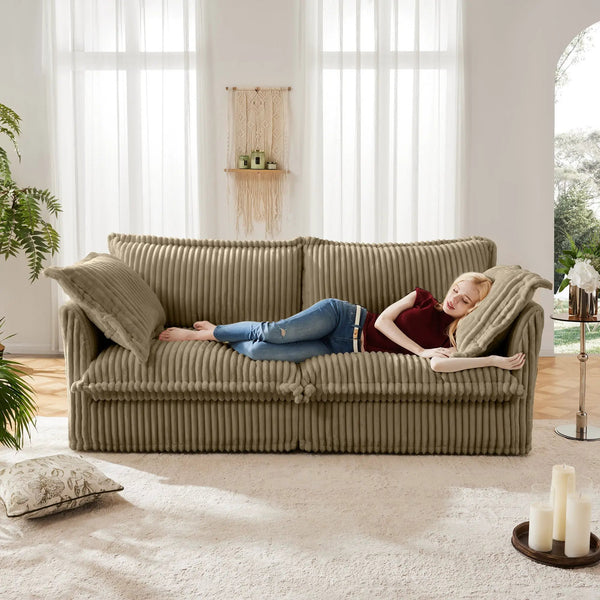 Modern Slipcovered 2-Seat Sofa Couches for Living Room