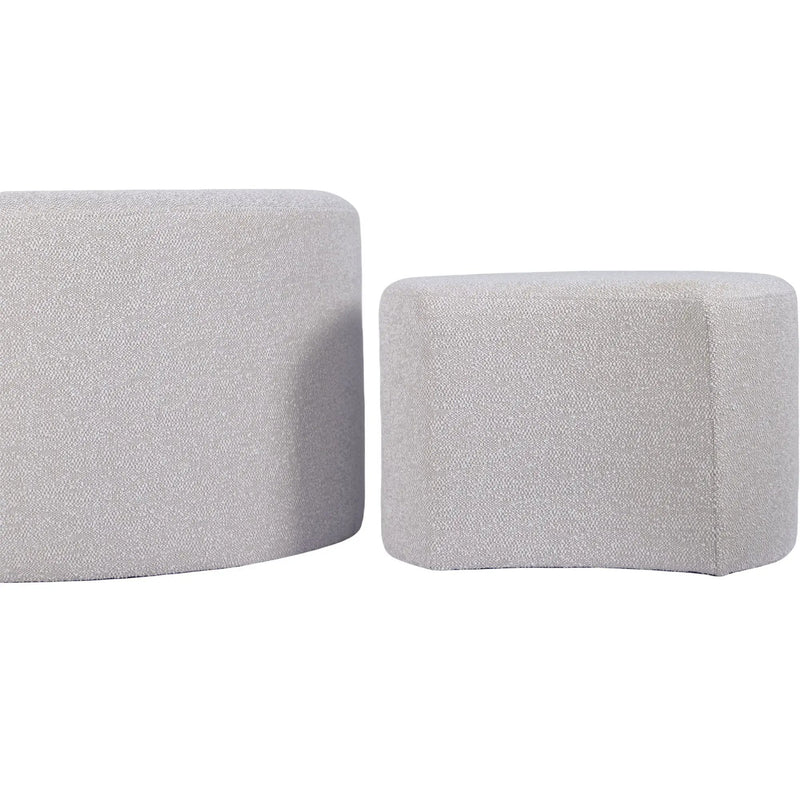 Upholstered Nesting Coffee Tables, Side Table, Footrest, Ottoman & Seat For Living Room Bedroom Entryway Office (Set of 2) - Beige by HouseOfZazla