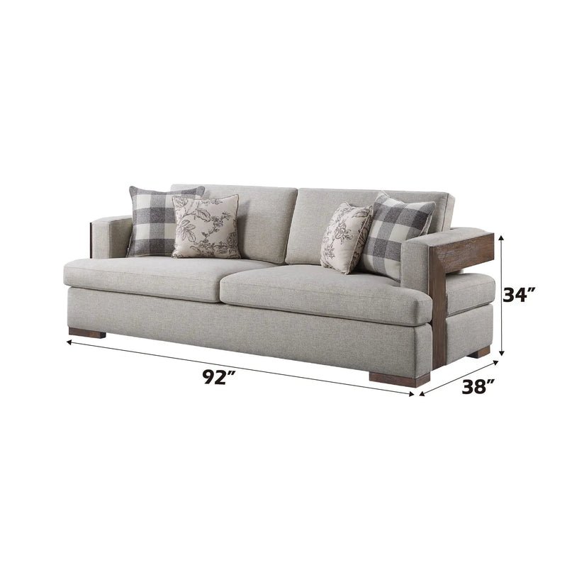 Niamey - Sofa With 4 Toss Pillows - Walnut by Unique Piece Furniture