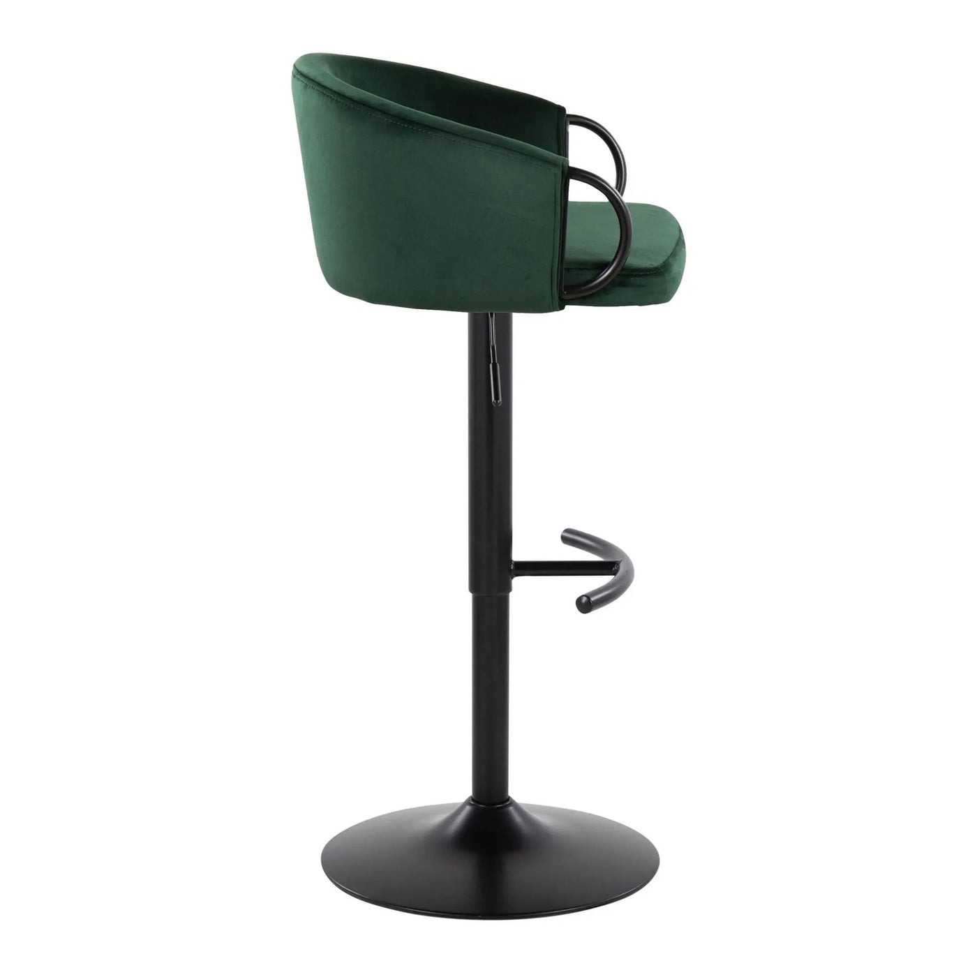 Claire - Contemporary Adjustable Barstool With Swivel With Rounded T Footrest (Set of 2) by HouseOfZazla
