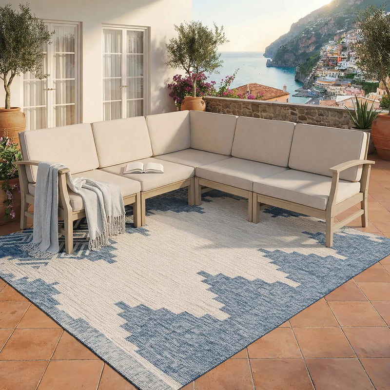 Perla 5-Pcs Sofa Set - Acacia Wood Patio Seating by HouseOfZazla