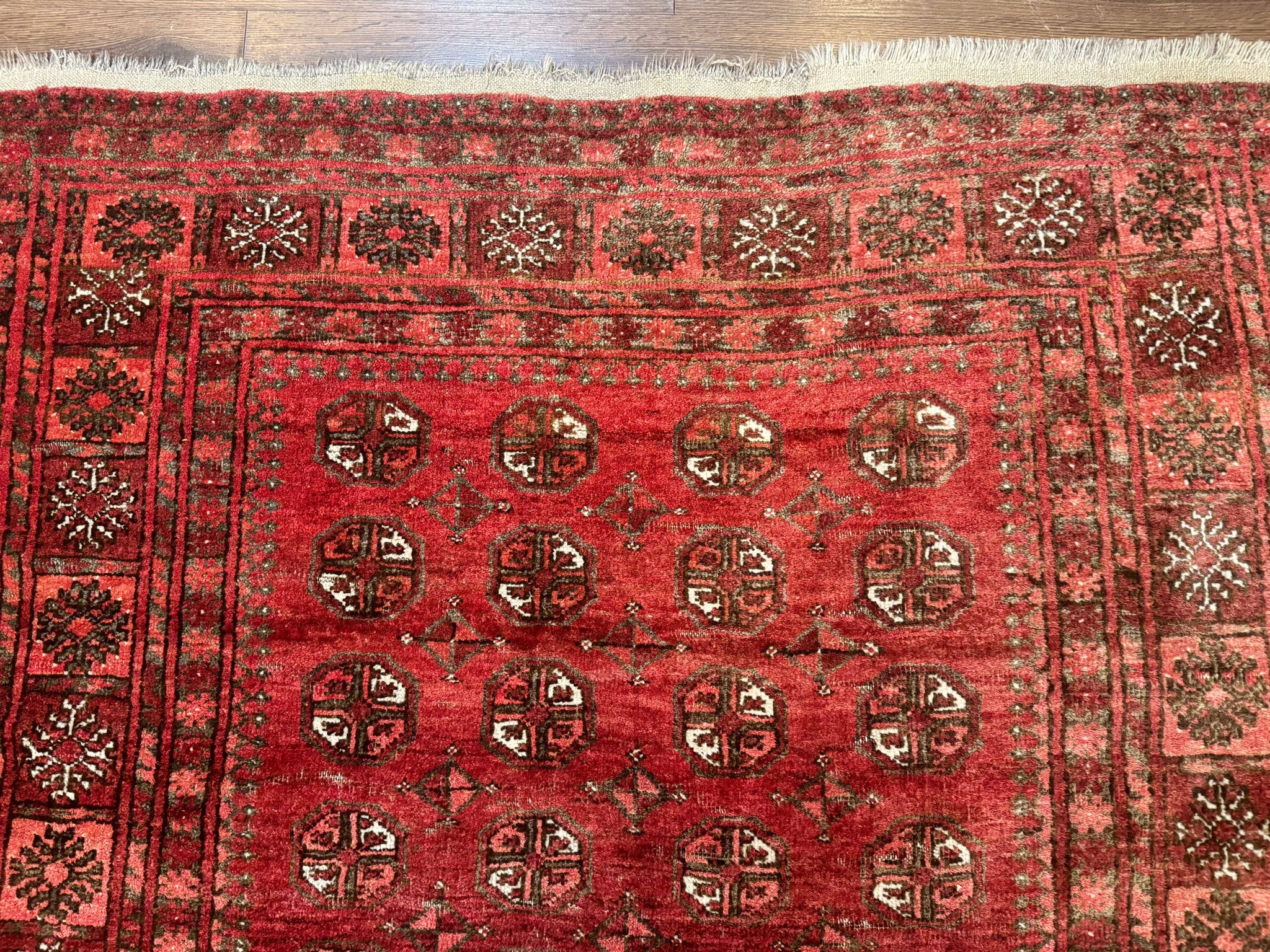 Antique Persian Turkoman Rug 5x6, Red by Jewel Rugs