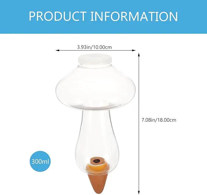 Yardwe 5PCS Plant Watering Globes, 300ML Self-Watering Bulb Mushroom Shape Watering Bulb Plant Waterer Stakes for Indoor Outdoor Plants by GreenHaven Gardens