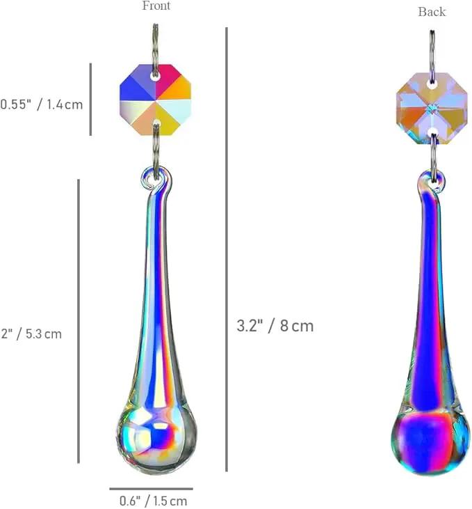 12pcs Raindrop Crystal Chandelier Prisms Parts, Hanging Crystals Beads for Chandeliers, Home Decoration by GreenHaven Gardens