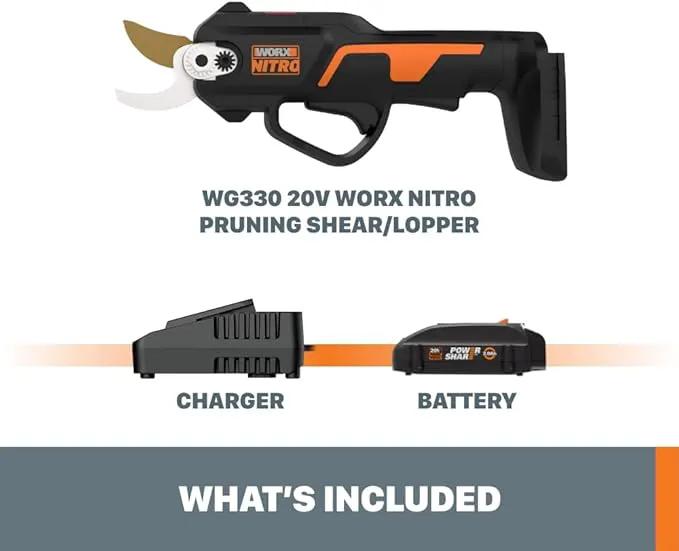 Worx 20V Worx NITRO Pruning Shear/Lopper WG330 - (Battery & Charger Included) by GreenHaven Gardens
