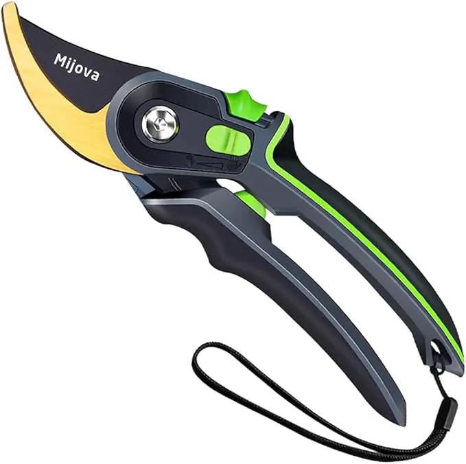 Pruning Shears, Heavy Duty Handheld Gardening Scissors, High Carbon Steel Plant Shears Use for Gardening Pruners, Floral Shrubs and Vines, Professional labor-saving Secateurs by GreenHaven Gardens
