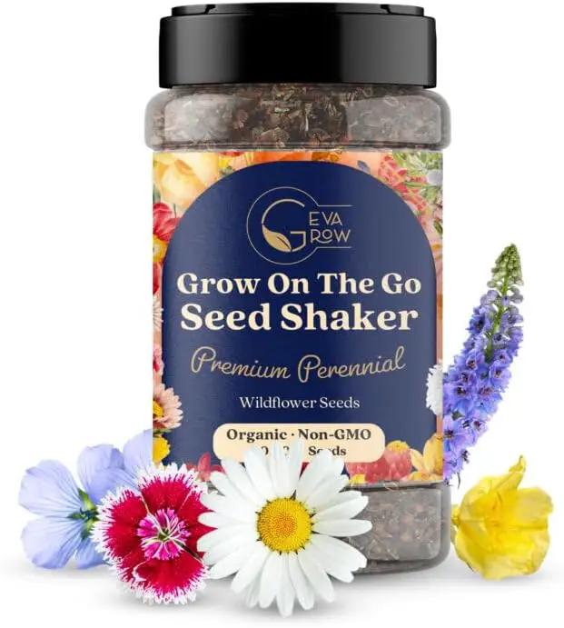 Wildflower Seed s – Perennial Flower Seeds Mix to Plant Anywhere, by Geva Grow | 12-Type Beautiful Perennial Wildflower Seeds Bulk 90,000+ Seeds, 2 Ounce, No Messy Packets by GreenHaven Gardens