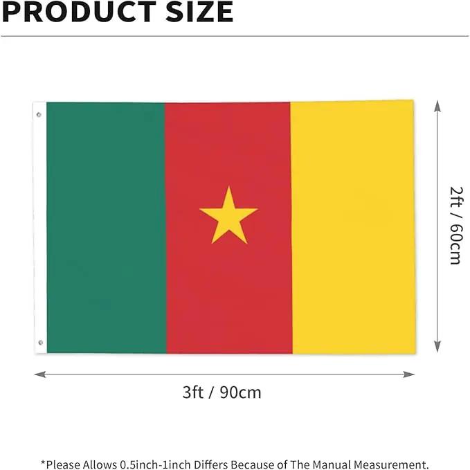 Cameroon Cameroonian Flag Garden Yard House 2x3 ft Flags Double Sided Print Banner Indoor Outdoor Party Home Decorations for Boat Dorm House Balcony by GreenHaven Gardens