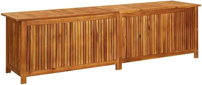 vidaXL Outdoor Storage Box, Deck Box with Gas-Lift Lid, Storage Chest with Water-Resistant Zippered Bag Inside, 78.7''x19.7''x22.8'', Solid Acacia Wood by GreenHaven Gardens