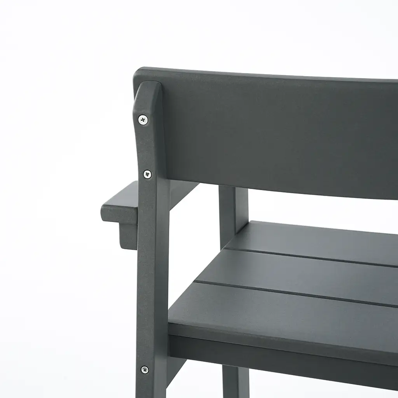 Grey HDPE Outdoor & Garden Armchairs with Backrest by HouseOfZazla