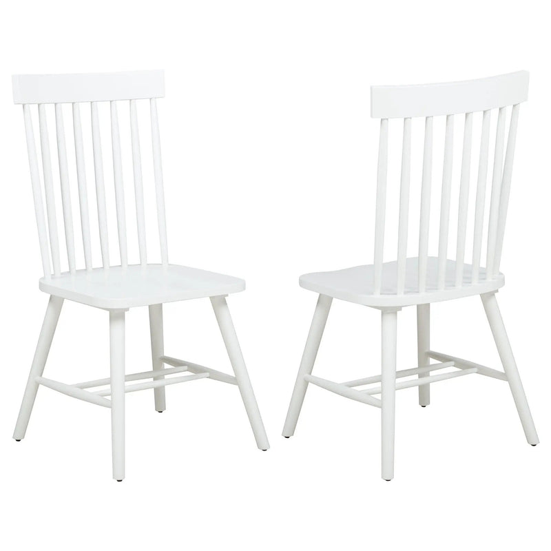 Andrews Windsor Spindle Back Dining Side Chair White (Set of 2) by Unique Piece Furniture