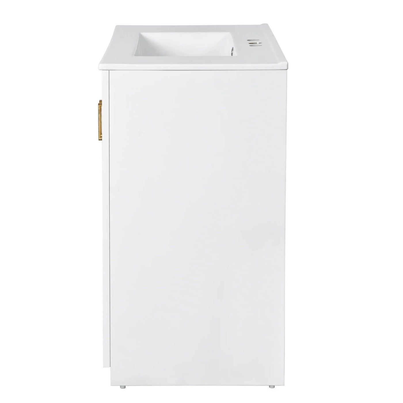 Ceramic Sink Combo, Freestanding Vanity Set With 3 Drawers & Soft Closing Doors by HouseOfZazla