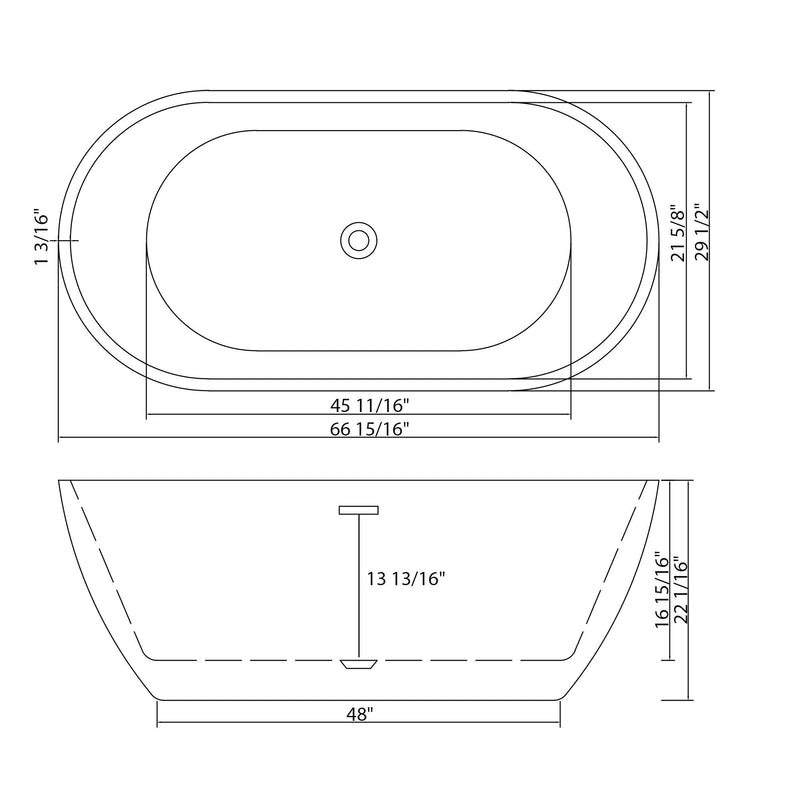 Elegant Oval Freestanding Bathtub, Overflow & Pop Up Drain by HouseOfZazla