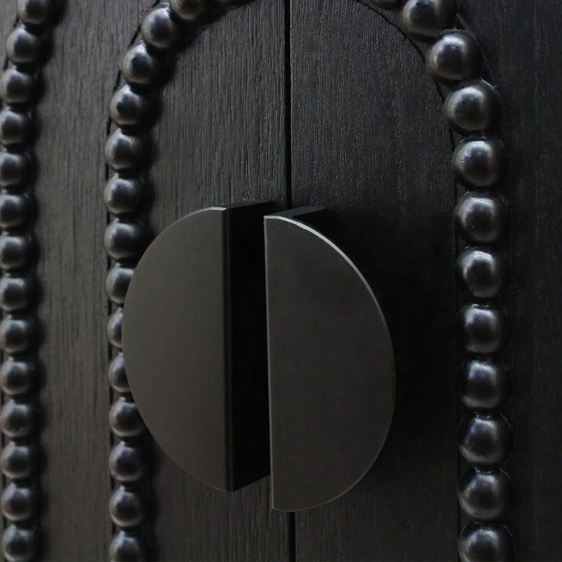 Modern Black Wood Storage Cabinet with Decorative Door by HouseOfZazla