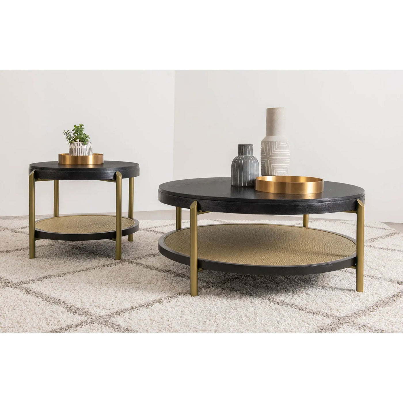 Benson - Round Coffee And End Table Set by HouseOfZazla