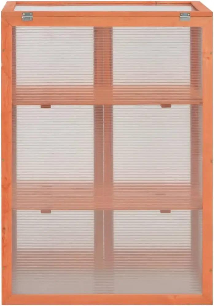 Wooden Portable Greenhouse with 2 Shelves and 2 Doors, Garden Mini Greenhouse Cabinet for Outdoor Indoor Use 29.5"x18.5"x42.9" by GreenHaven Gardens