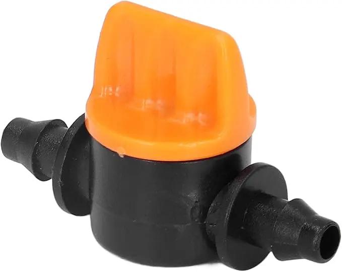 TOPINCN 100pcs Barbed Ball Valve, Drip Irrigation Universal Barbed Valve Mini Pipe Water Valve Through Type Valve Misting Tube Valve for Garden Seeding Cultivation Irrigation by GreenHaven Gardens