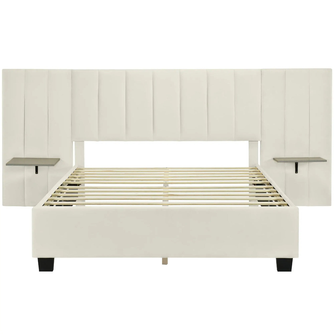 Upholstered Platform Bed With Big Headboard by HouseOfZazla