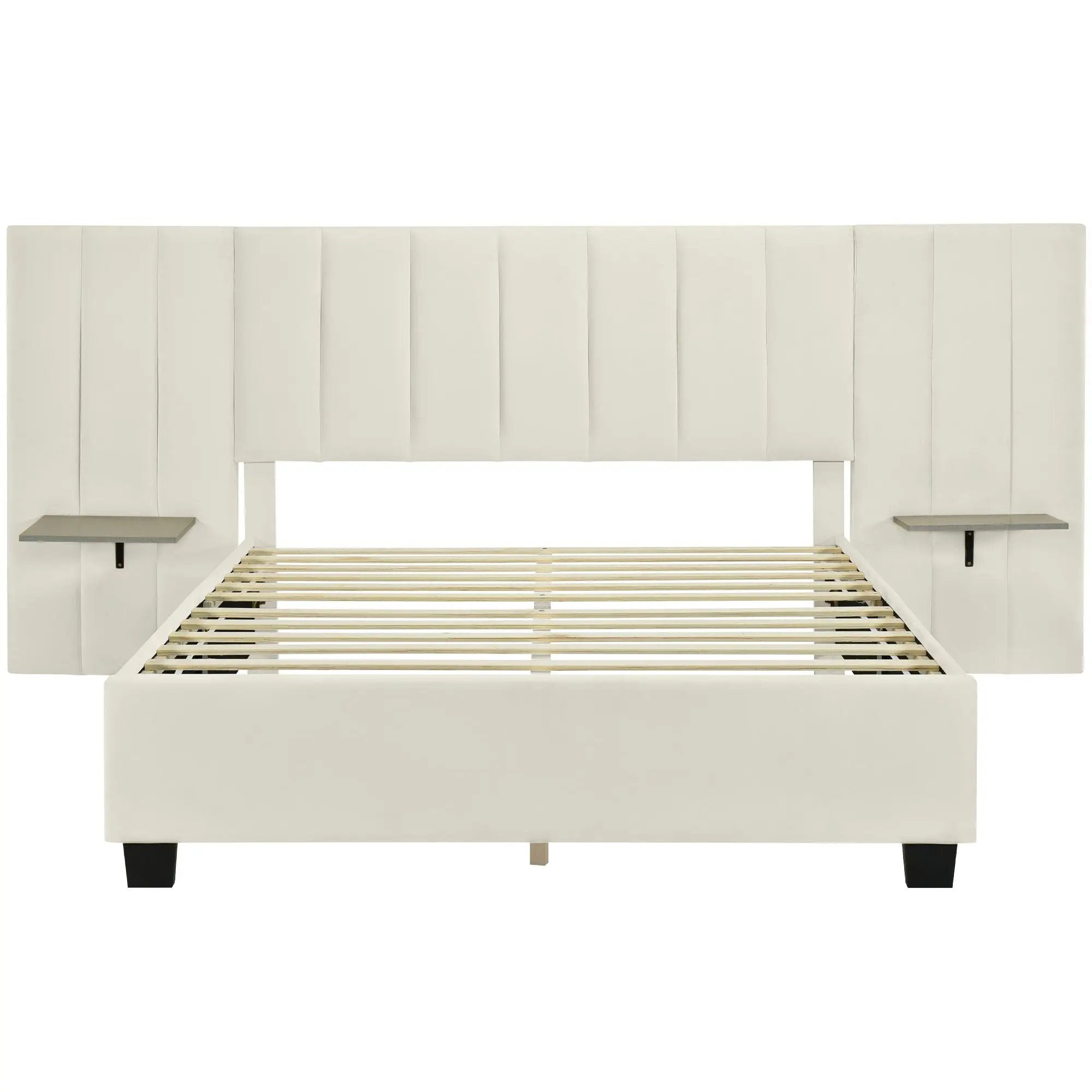Upholstered Platform Bed With Big Headboard by HouseOfZazla