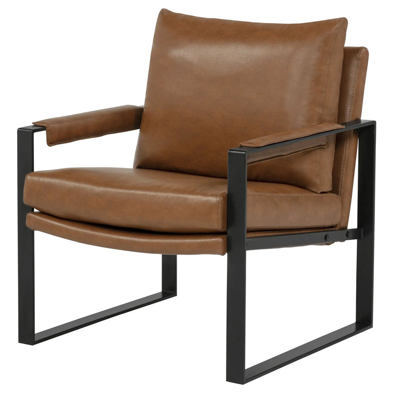 Rosalind Upholstered Track Arm Accent Chair Brown by Unique Piece Furniture