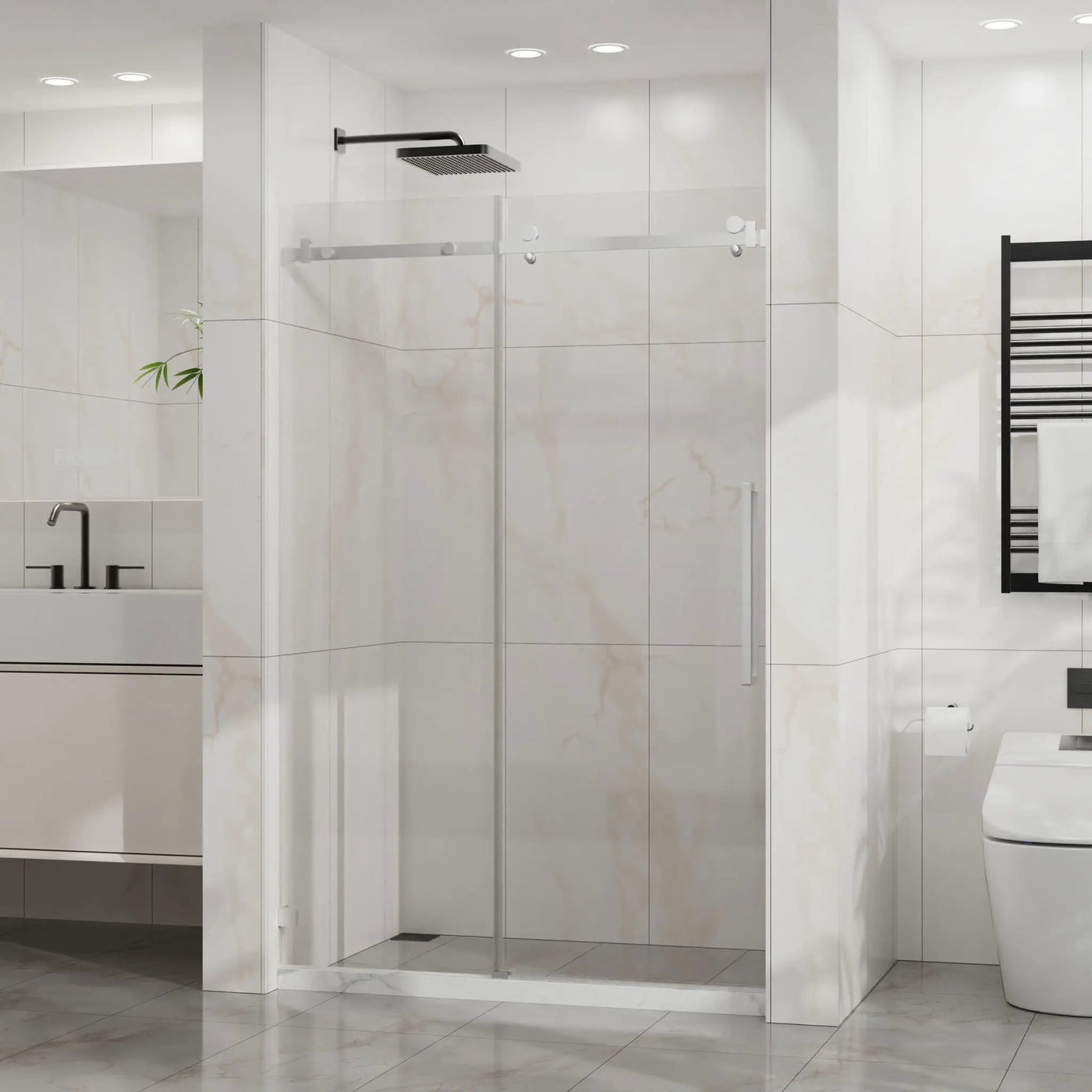 Frameless Tub Sliding Shower Door With Easy Clean Coating by HouseOfZazla