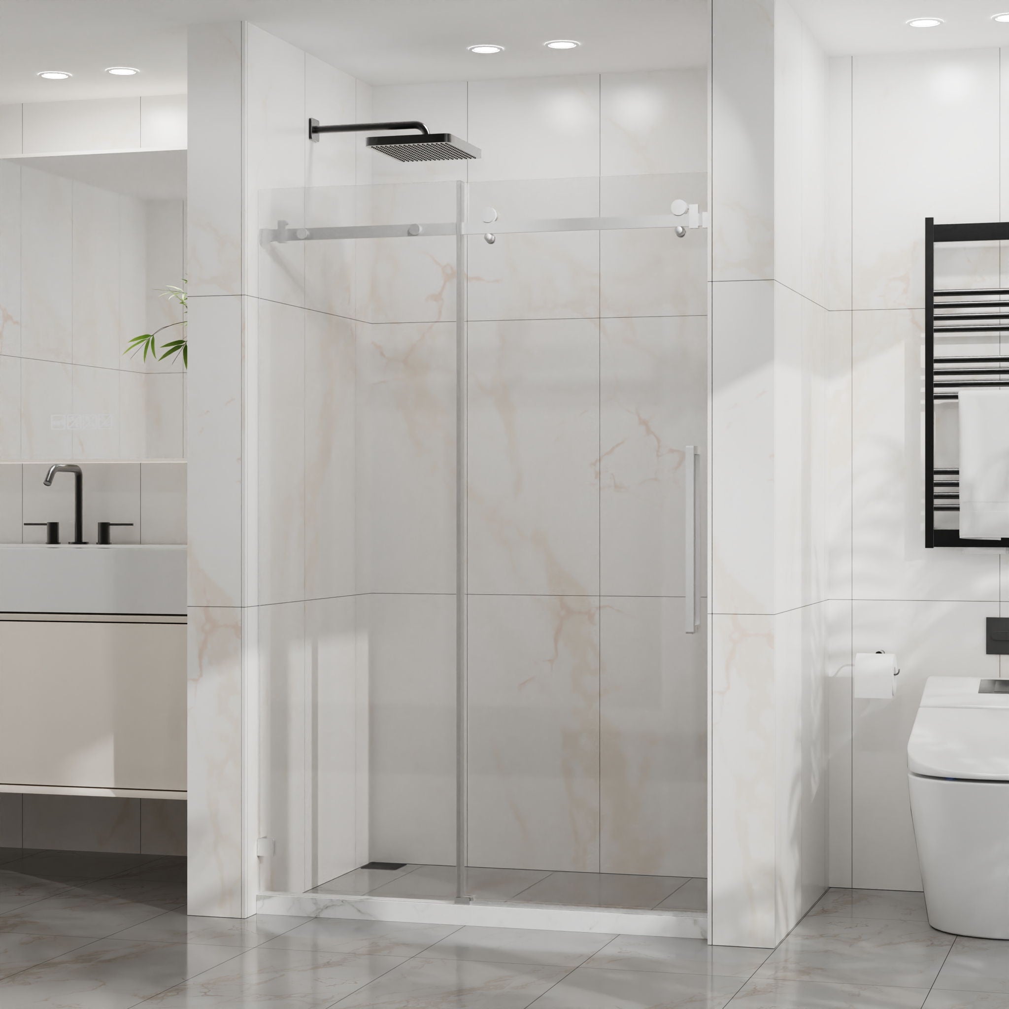 Frameless Tub Sliding Shower Door With Easy Clean Coating by HouseOfZazla