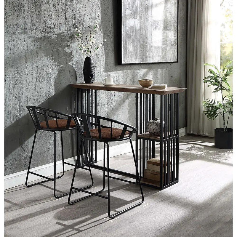 Zudora - Counter Height Table - Oak & Sandy Black by Unique Piece Furniture