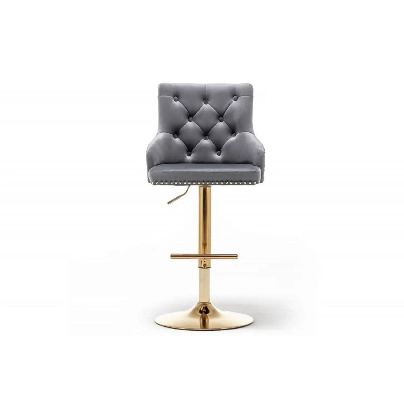 Adjustable Swivel Bar Stool With Nailhead Trim (Set of 2) by HouseOfZazla
