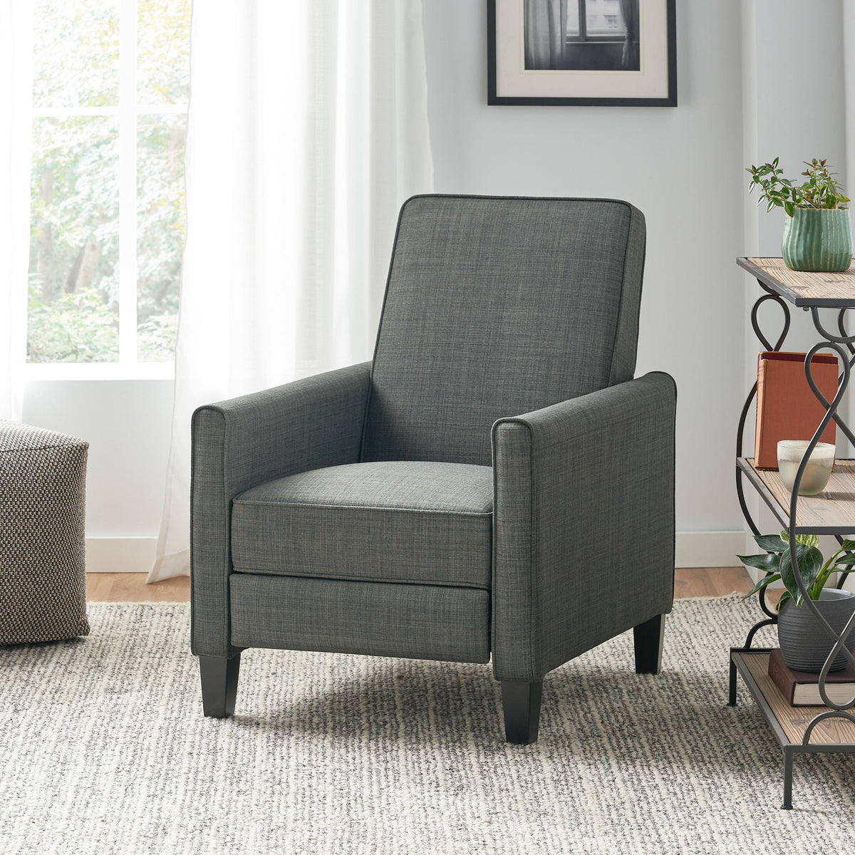 Upholstered Push Back Recliner Chair with Adjustable Recline - Multiple Colors, photo 33 of 40