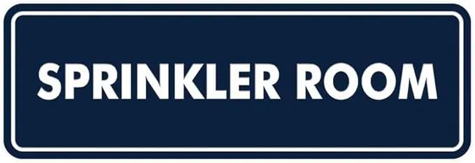 Signs ByLITA Standard Sprinkler Room Sign (Navy Blue/White) - Small by GreenHaven Gardens