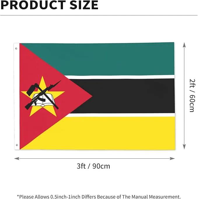 Mozambique Mozambican Flag Garden Yard House 2x3 ft Flags Double Sided Print Banner Indoor Outdoor Party Home Decorations for Boat Dorm House Balcony by GreenHaven Gardens
