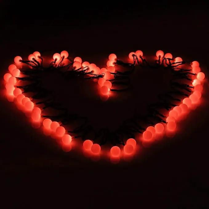 Globe Ball Fairy Lights, 50 LEDs 23ft/7M Solar Led Globe String Lights Waterproof with Two Lighting Modes for Garden Outdoor Party Christmas Decoration (Red) by GreenHaven Gardens