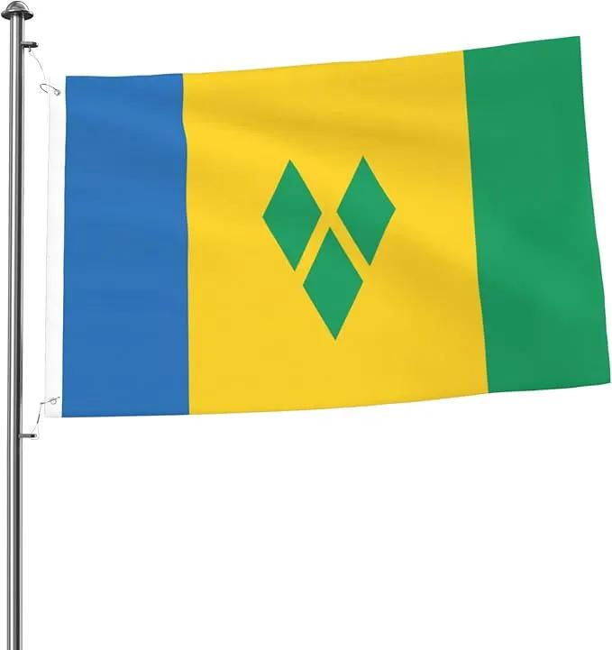Saint Vincent and the Grenadines Flag Garden Yard House 2x3 ft Flags Double Sided Print Banner Indoor Outdoor Party Home Decorations for Boat Dorm House Balcony by GreenHaven Gardens