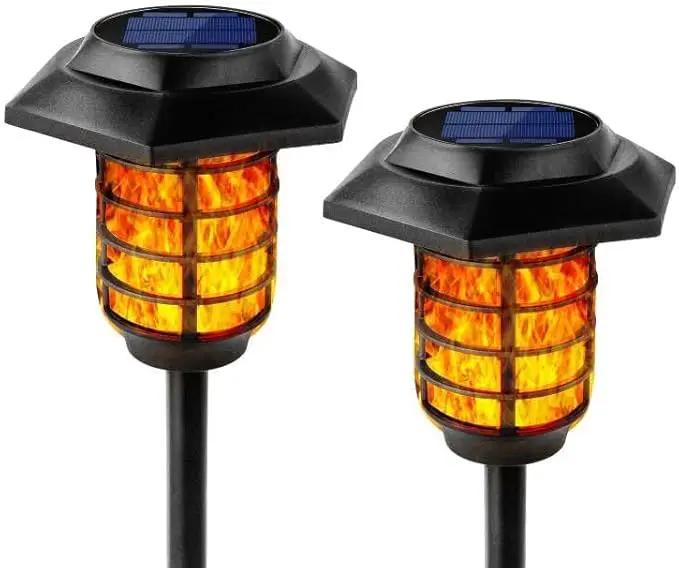 2Pack Solar Flame Lights Outdoor Solar Torch Lights Flickering Flame Solar Powered Auto On/Off Waterproof Security Path Lights for Walkway Garden Yard by GreenHaven Gardens