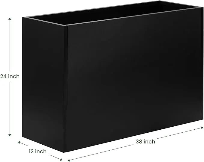 Heavy-Duty Steel Planter Box 38”x12”x24”, Rust-Resistant Large Outdoor & Indoor Plant Container, Metal Garden Box with Drainage Holes & Reinforced Edges by GreenHaven Gardens