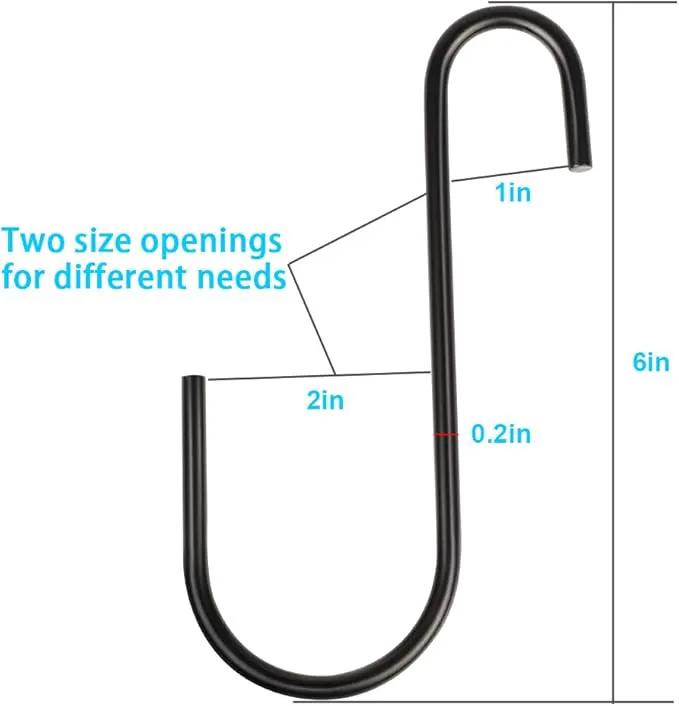 Vindar 4 Pack 6 Inches Bird Feeders Hooks Extra Large S Shape Hooks Heavy Duty S Shape Hook for Hanging Wind Chimes, Garden Ornaments, Gardening Tools, Bird House, Lanterns, Kitchenware by GreenHaven Gardens