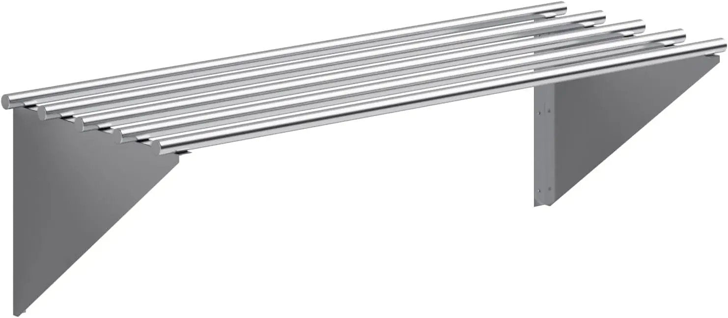 AmGood 18 in. x 48 in. NSF Stainless Steel Tubular Wall Shelf | Heavy-Duty Metal Shelving for Appliances & Equipment | Ideal for Kitchen, Restaurant, Garage, Laundry, Utility Room by GreenHaven Gardens