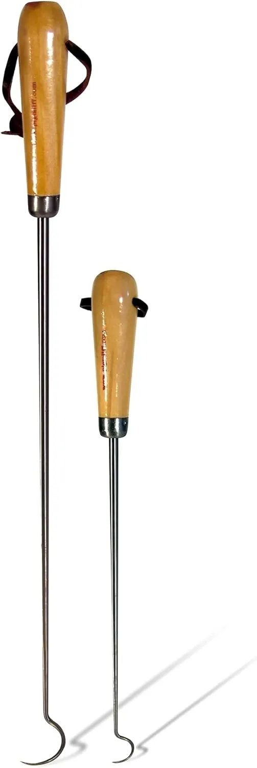 Jaccard Pigtail Food Flipper, Hardwood Handle/Stainless Steel, Combo (Blister Pack) by GreenHaven Gardens
