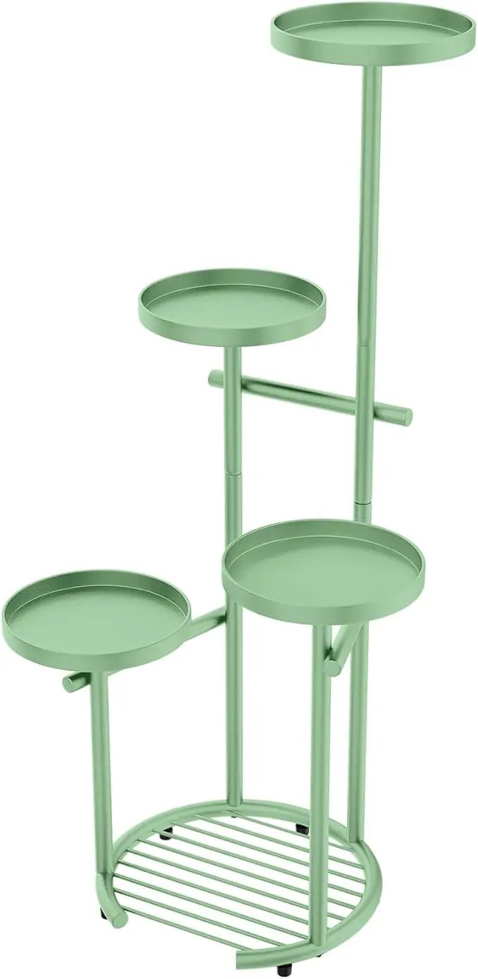 TOSKING 5 Tier Metal Plant Stand Indoor， Plant Shelf, Corner Shelf Flower Pot Stand for Outdoor Plant Stand for Living Room Balcony Garden Patio Bedroom (Green, 42inches) by GreenHaven Gardens