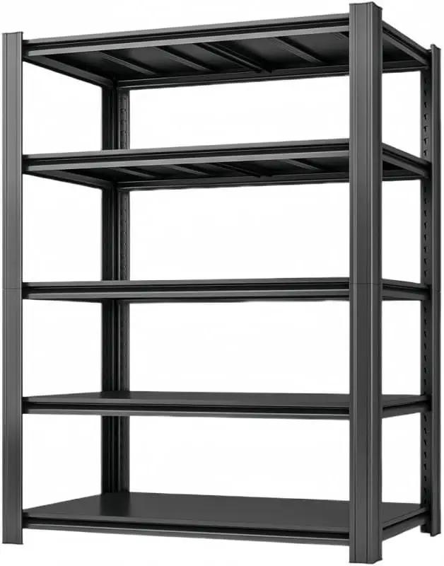 5-Tier 47" W x 17.75" D x 72" H Garage Shelving 3000LBS Storage Shelves Heavy Duty Metal Shelf Unit Adjustable Basement Industrial Storage Racks by GreenHaven Gardens